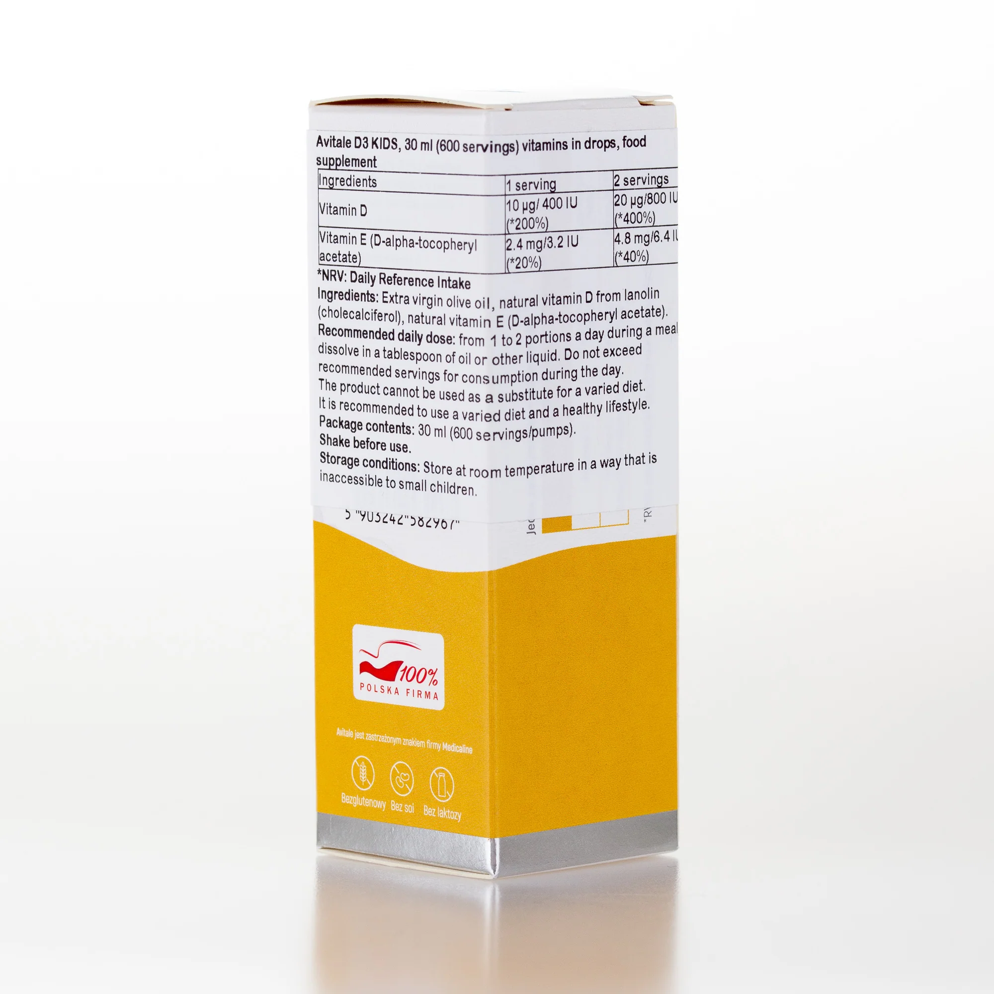 Avitale D3 KIDS, 30 ml (600 servings) vitamins in drops - Image 2