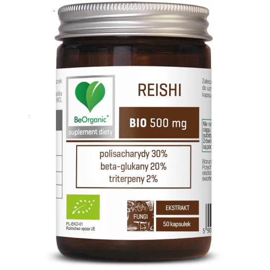 BeOrganic, Reishi Mushroom Extract 500mg, 50 vegan capsules