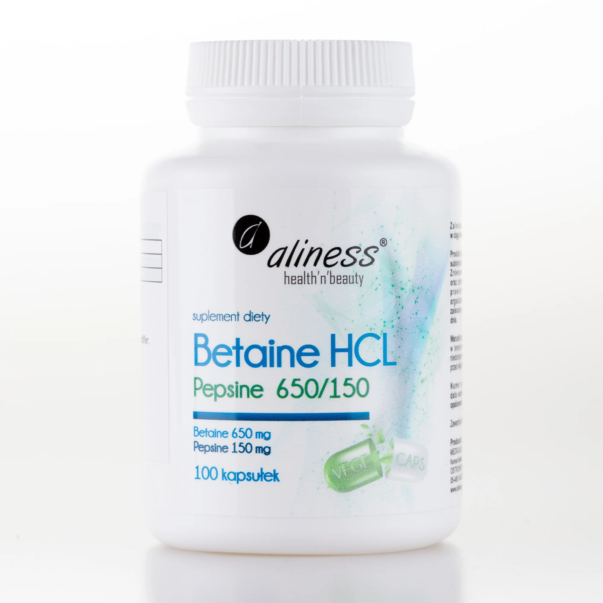 Betaine HCL with Pepsin, 100 capsules