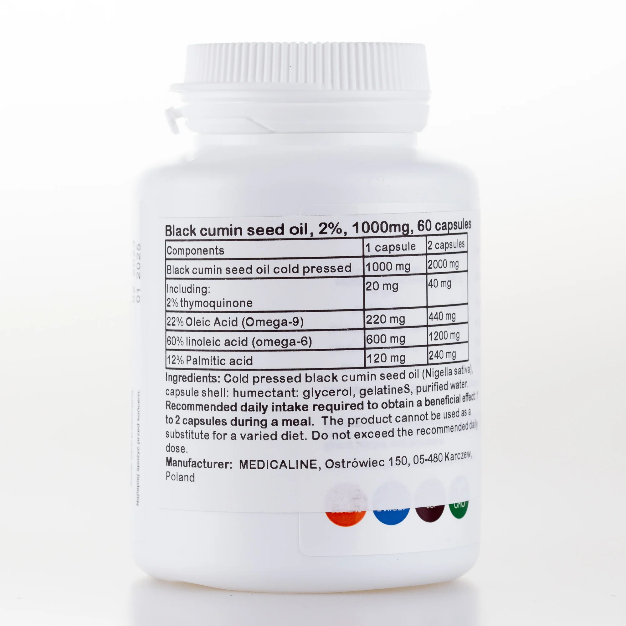 Black cumin seed oil, 2%, 1000mg, 60 capsules - Image 2