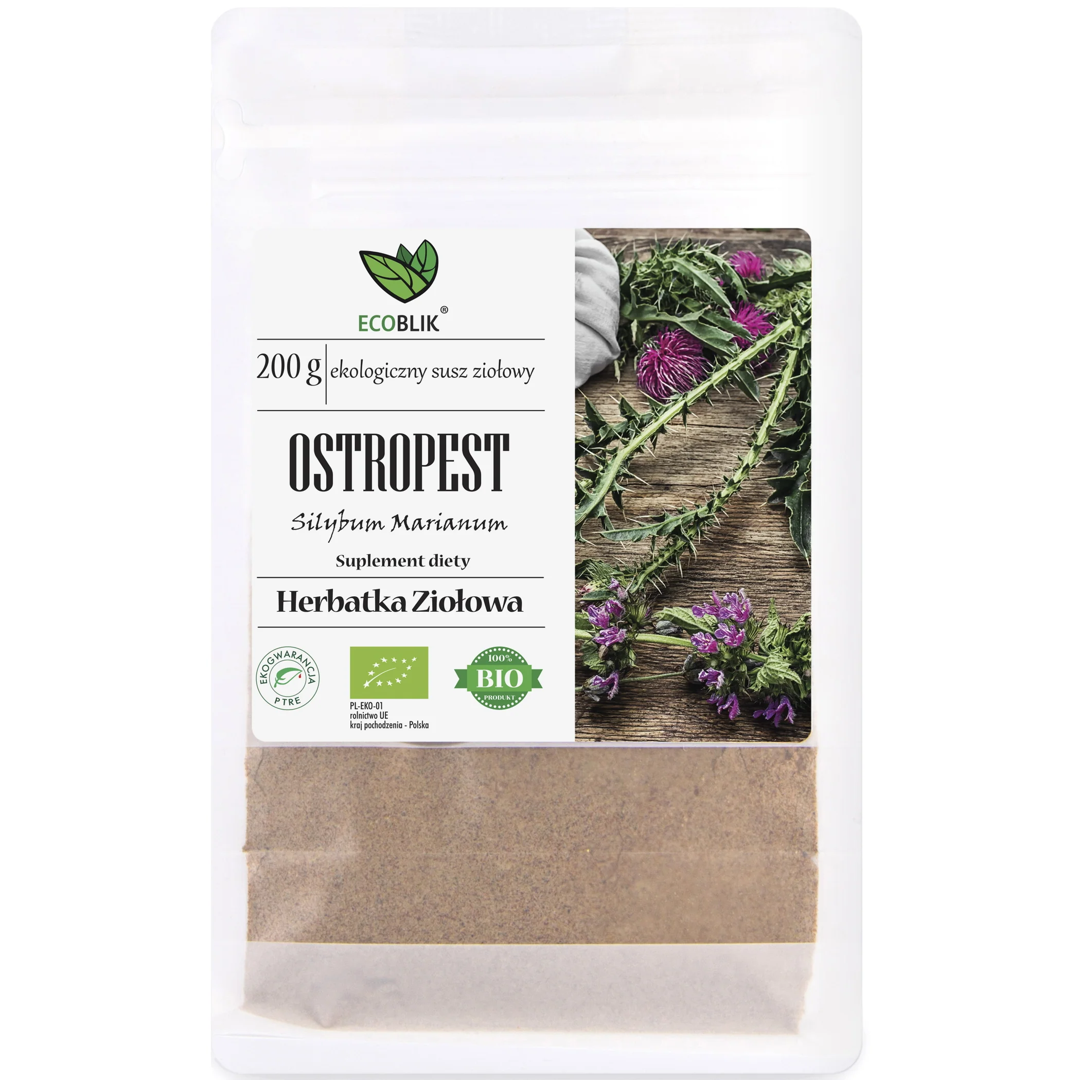 EcoBlik Organic Ground Milk Thistle, 200g