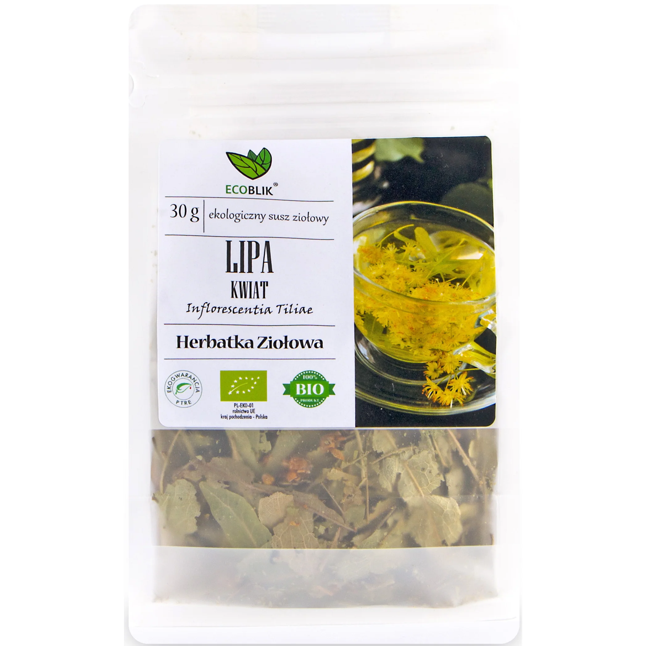 EcoBlik Organic Linden Flower, Inflorescentia tiliae, 30g