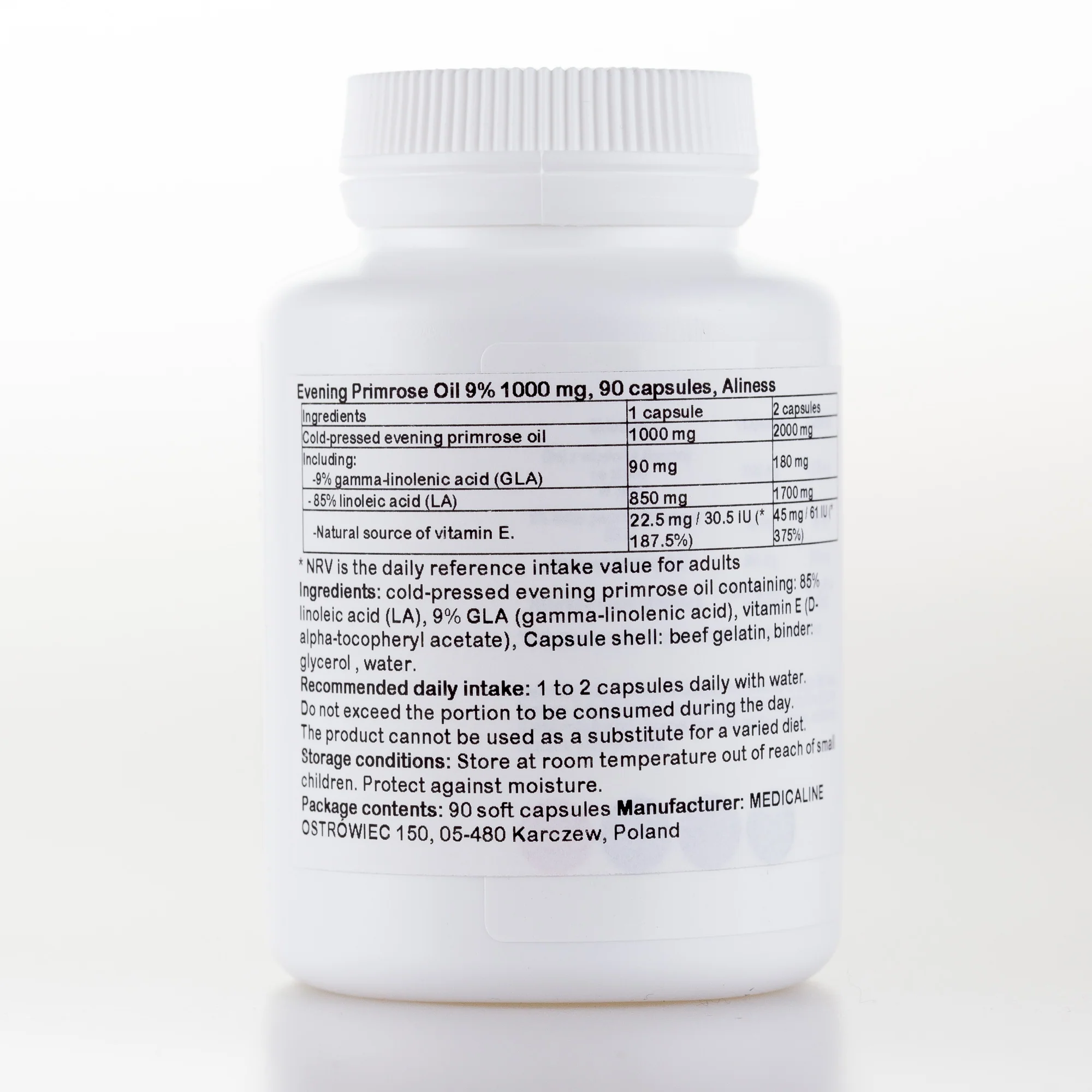 Evening Primrose Oil 9% 1000 mg, 90 capsules - Image 2