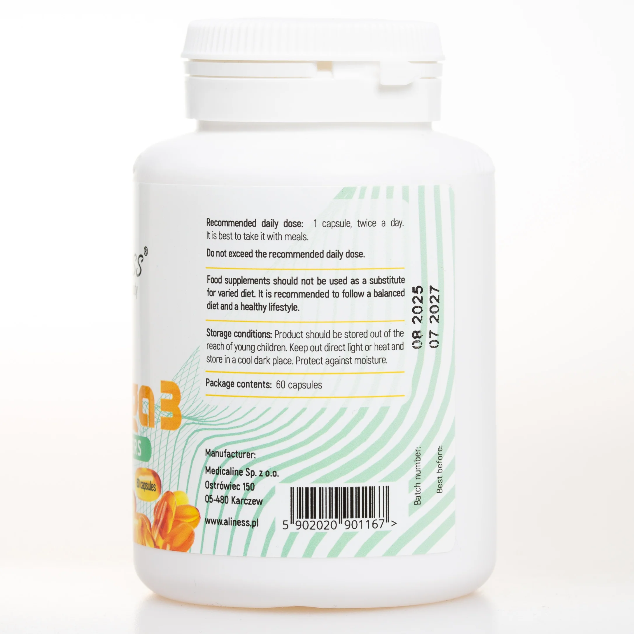 Fish Omega 3 Esters, 180mg EPA 120mg DHA, 60 capsules - Image 2