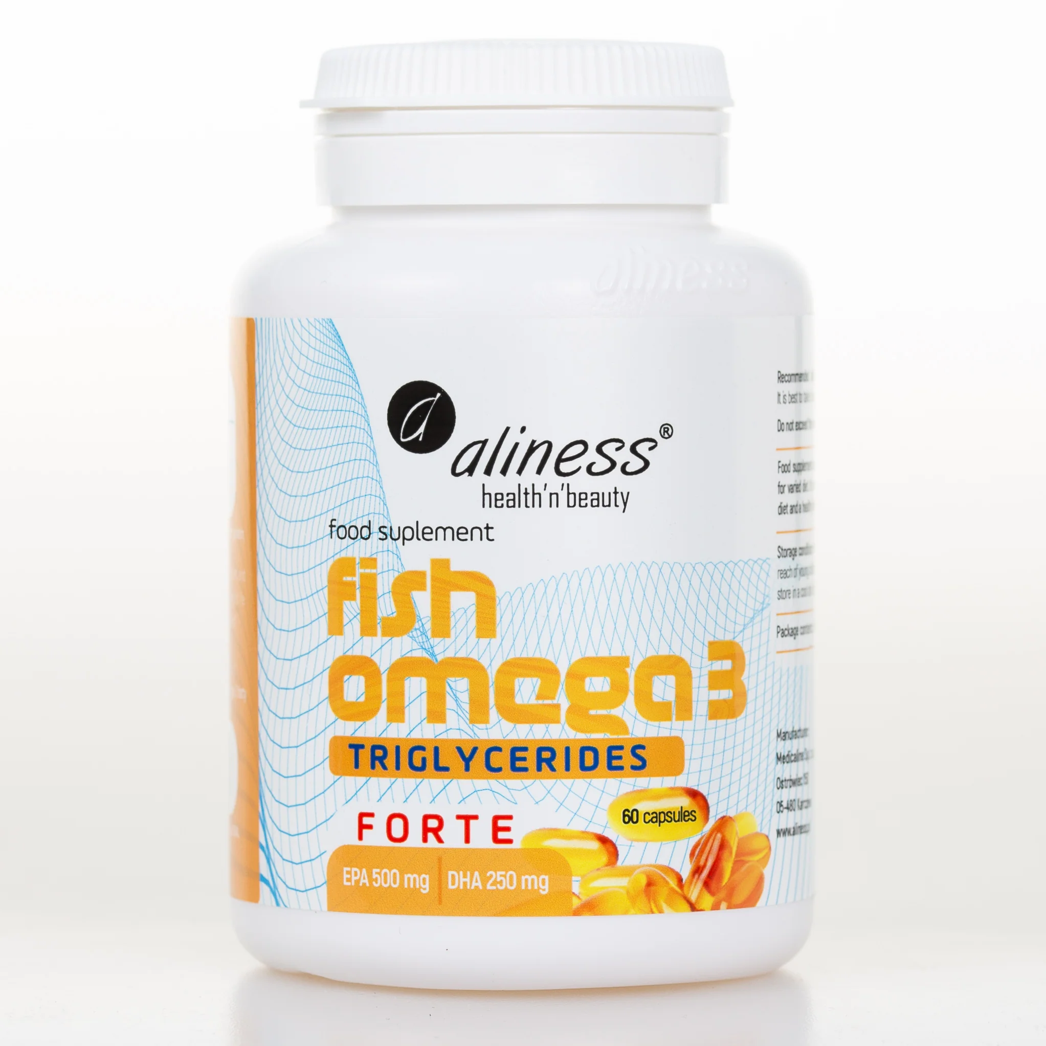 Fish Omega 3 FORTE Triglycerides 500mg EPA / 250mg DHA, High dose of EPA and DHA essential fatty acids