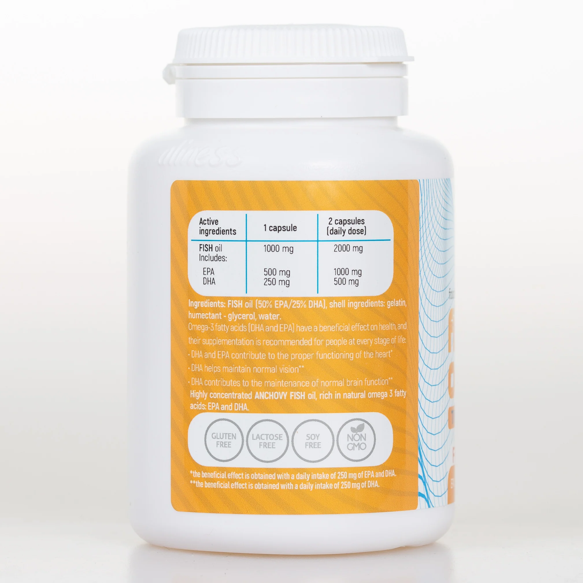Fish Omega 3 FORTE Triglycerides 500mg EPA / 250mg DHA, High dose of EPA and DHA essential fatty acids - Image 2