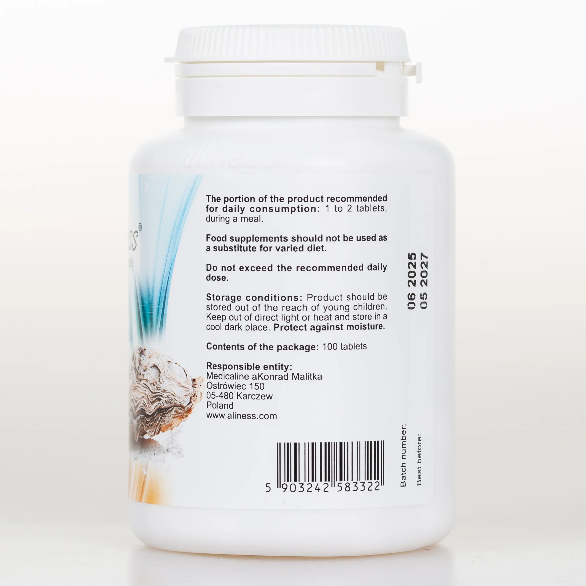 Oyster Shell Calcium with vitamins K2 and D3, 100 pills - Image 2
