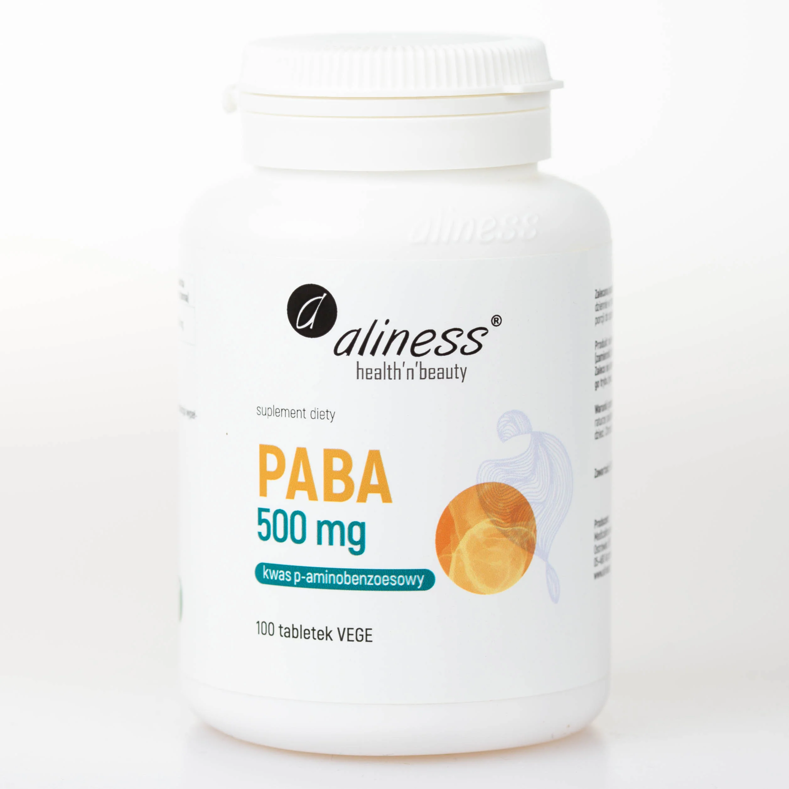 PABA Vitamin B10, PABA 500 mg, 100 vegan tablets