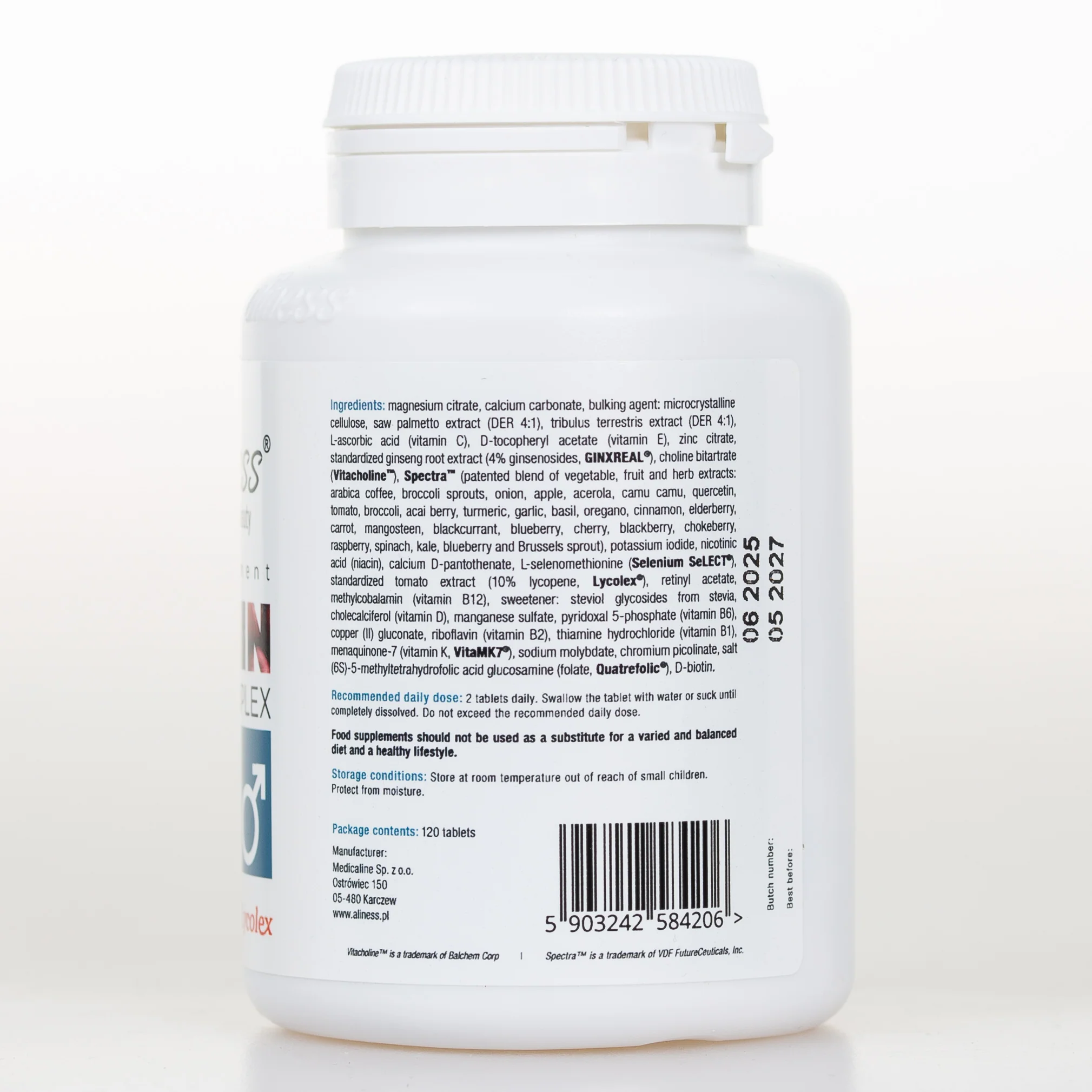 Premium Vitamin Complex for men, 120 vegan multivitamin tablets - Image 2