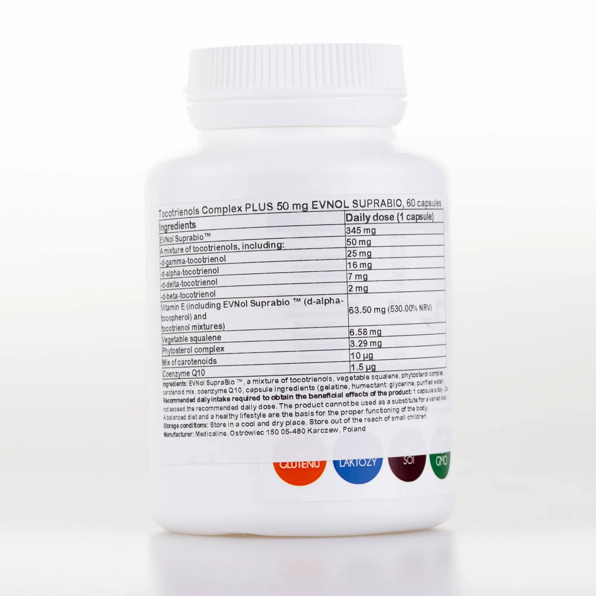 Tocotrienols Complex PLUS 50 mg EVNOL SUPRABIO, 60 capsules, Vitamin E, Vitamin of Youth - Image 2
