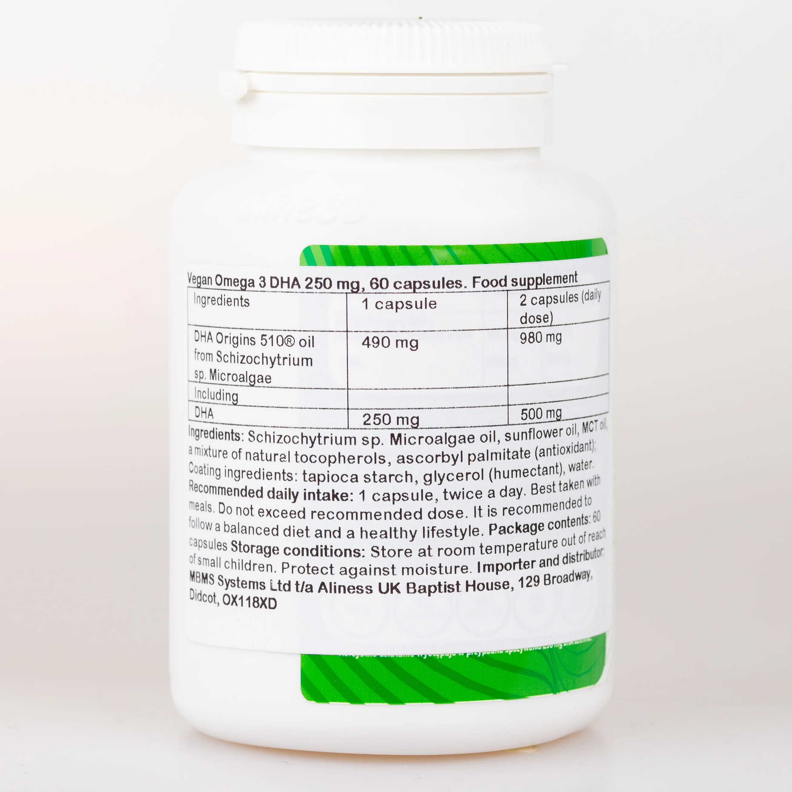 Vegan Omega 3 DHA 250 mg, 60 capsules - Image 2